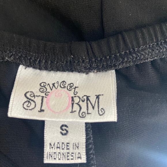 Sweet Storm black Halter Top Sundress Ruffles womens sz S - Picture 3 of 4